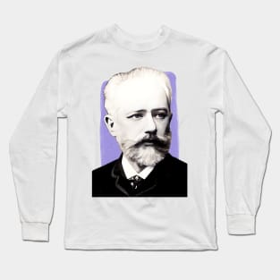 Russian Composer Pyotr Ilyich Tchaikovsky illustration Long Sleeve T-Shirt